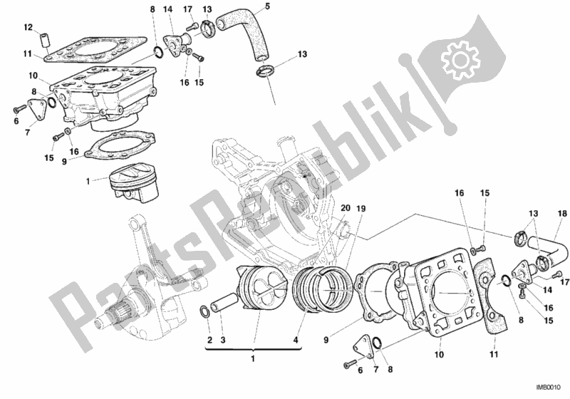 Todas las partes para Cilindro - Pistón de Ducati Superbike 996 RS 2001